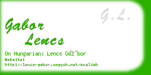 gabor lencs business card